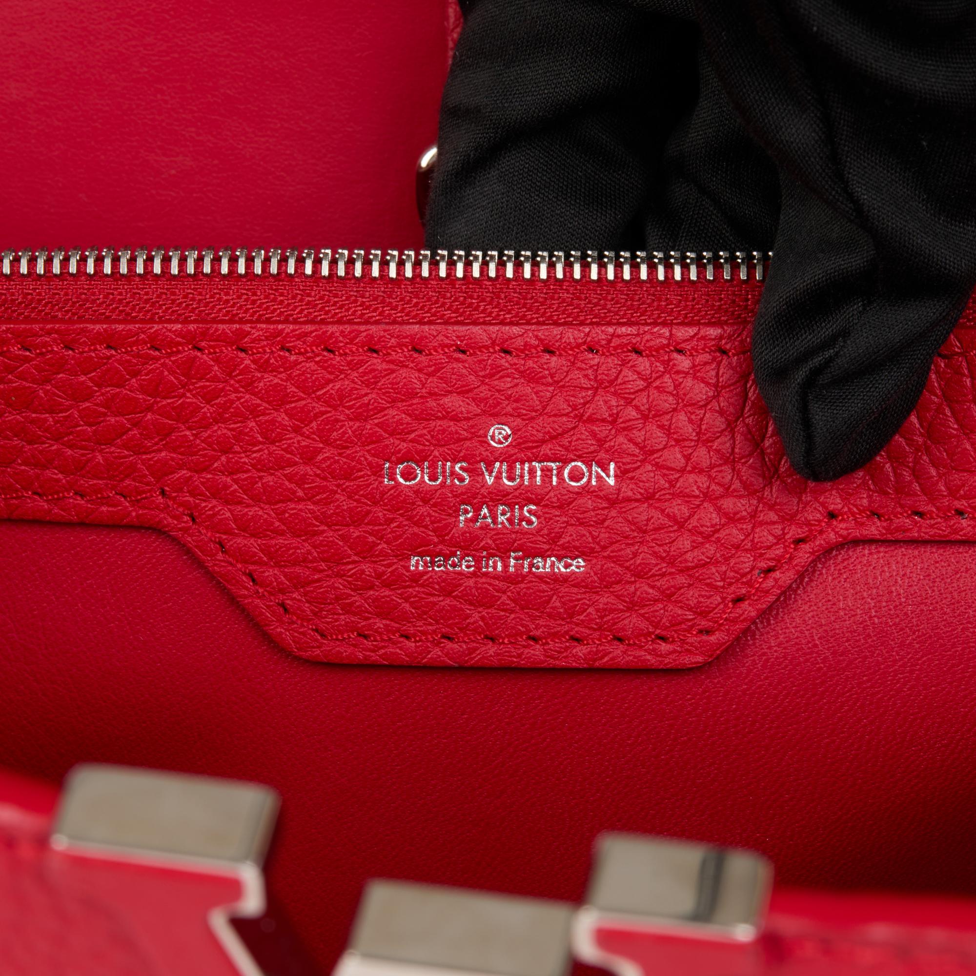 LOUIS VUITTON Red Taurillon Leather & Python Leather Capucines MM 2