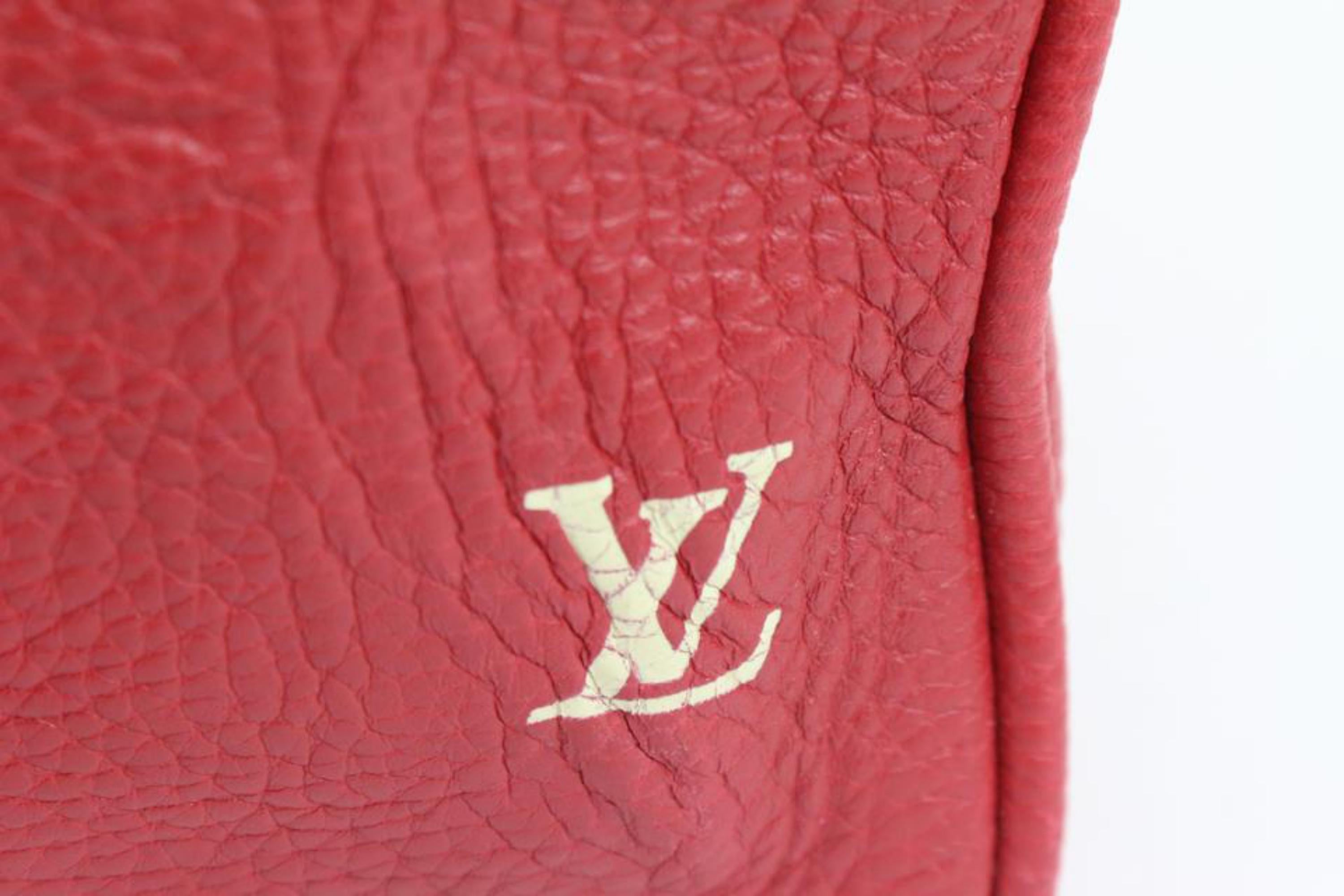 Louis Vuitton Red Tobago Leather Carryall Boston Duffle 40lk324s 5