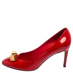 Louis Vuitton Red Vernis Leather Dice Pumps Size 37
