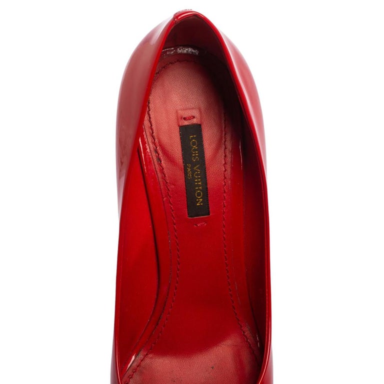 Louis Vuitton Red Mesh and PVC Twist Pumps Size 6.5/37