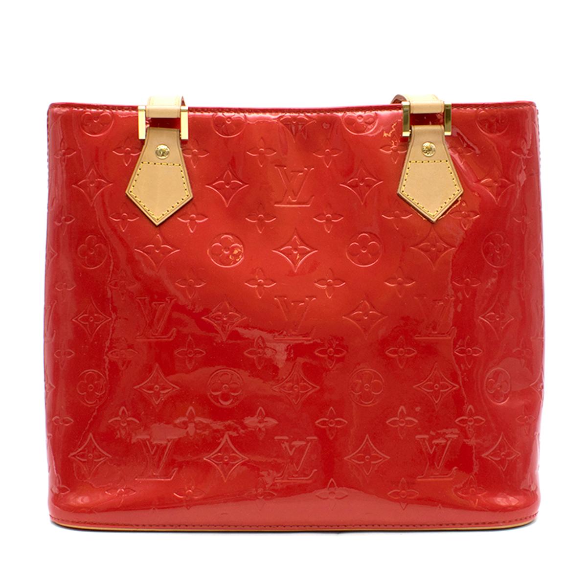 Women's Louis Vuitton Red Vernis leather Houston tote bag & coin purse
