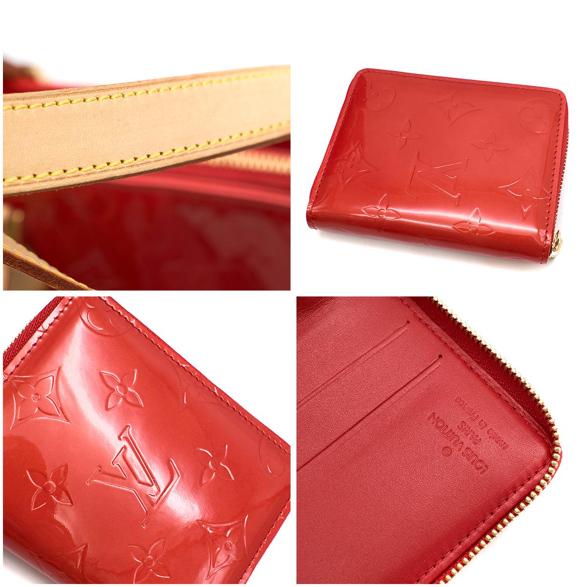 Louis Vuitton Red Vernis leather Houston tote bag & coin purse 3