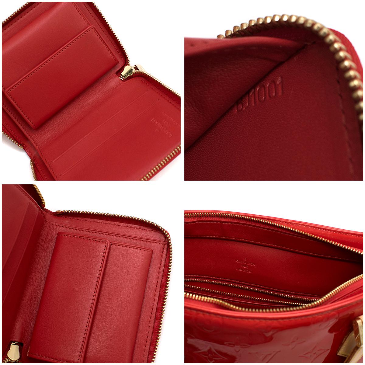 Louis Vuitton Red Vernis leather Houston tote bag & coin purse 4