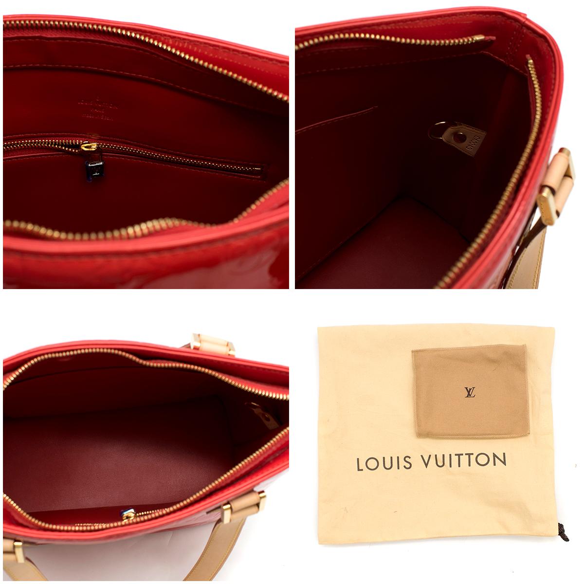 Louis Vuitton Red Vernis leather Houston tote bag & coin purse 5