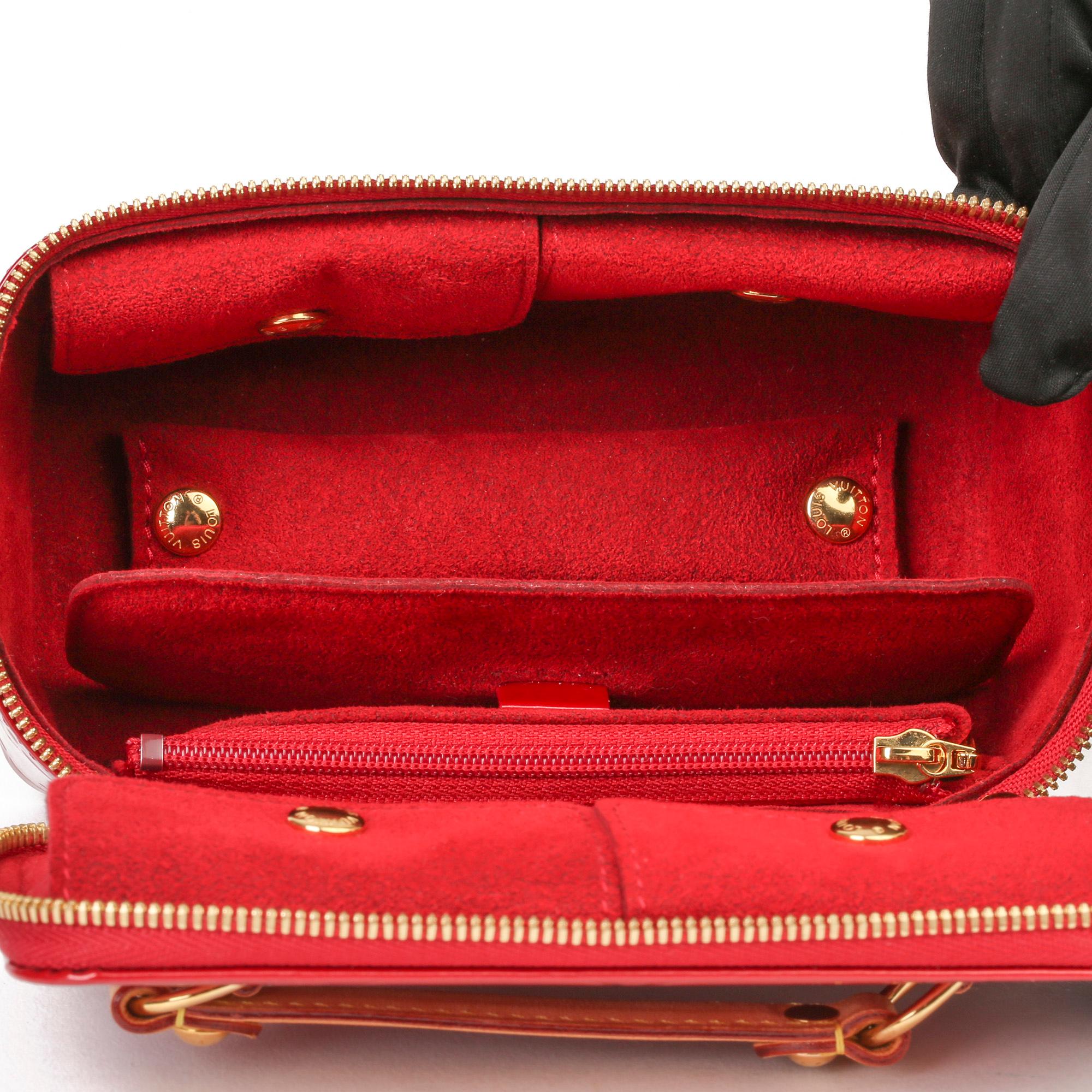Louis Vuitton Red Vernis Leather Vintage Mini Jewellery Case 6