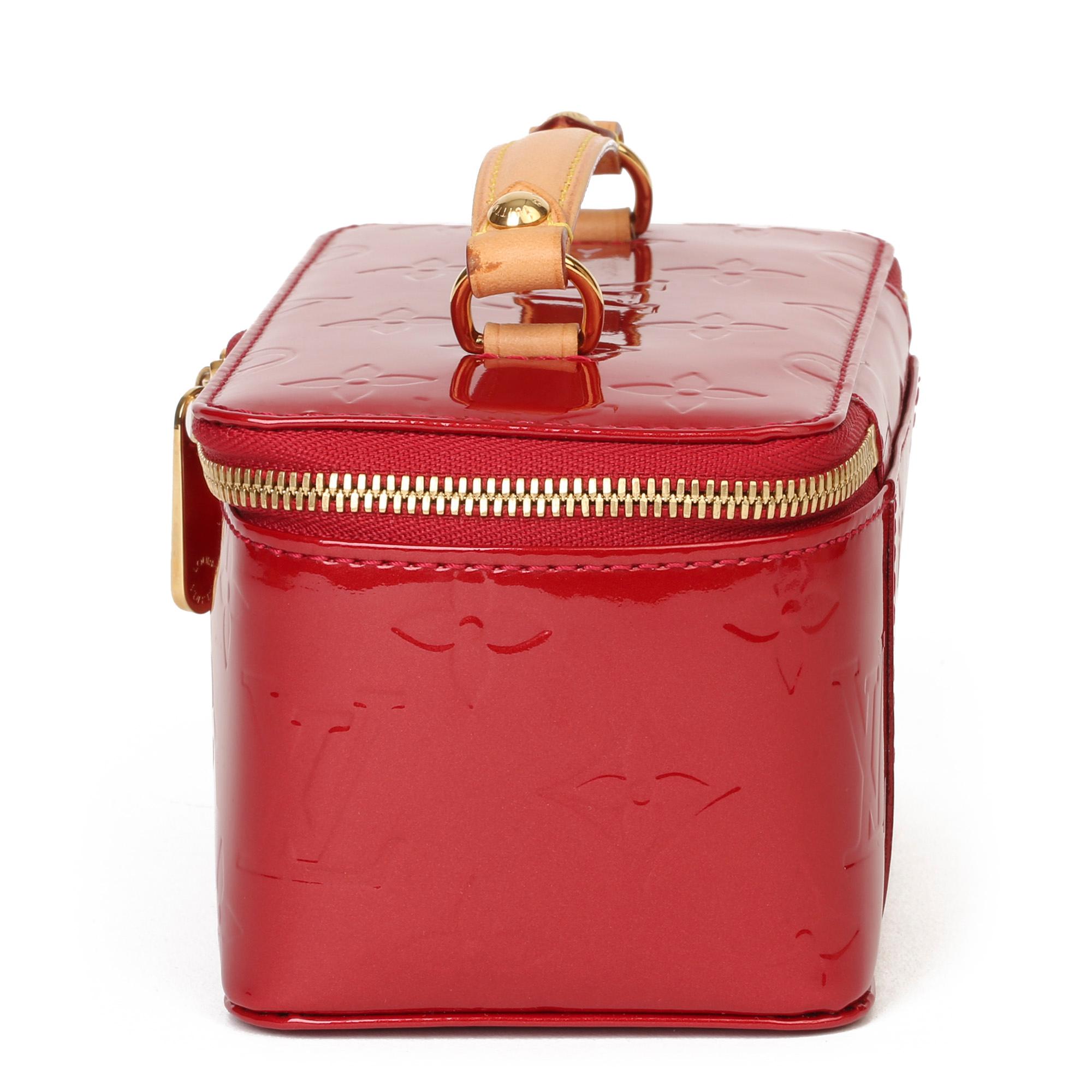 Louis Vuitton Red Vernis Leather Vintage Mini Jewellery Case In Excellent Condition In Bishop's Stortford, Hertfordshire
