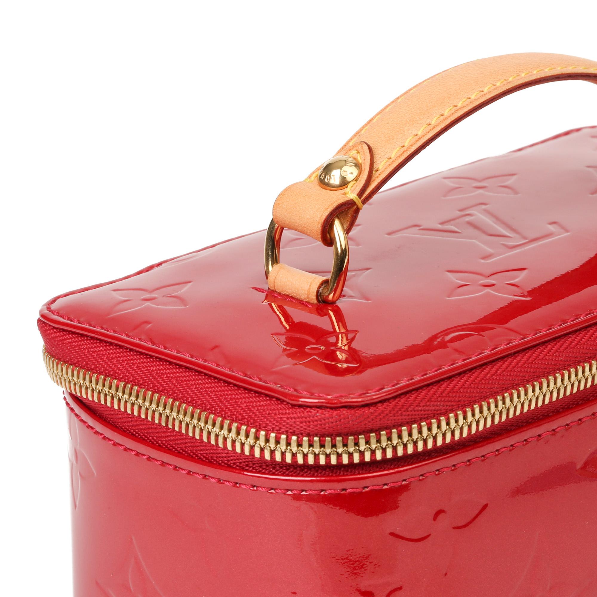 Louis Vuitton Red Vernis Leather Vintage Mini Jewellery Case 3