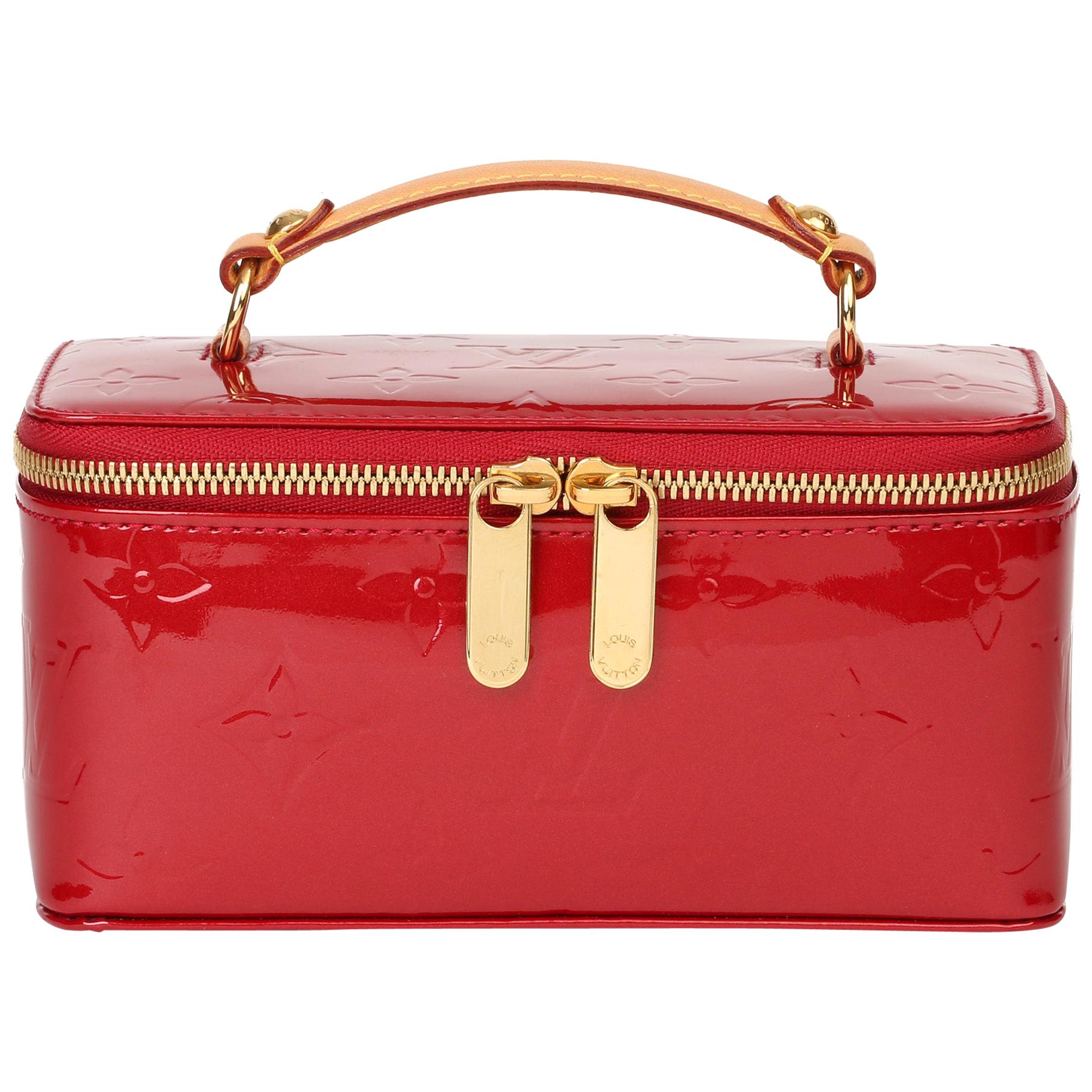 Louis Vuitton Red Vernis Leather Vintage Mini Jewellery Case