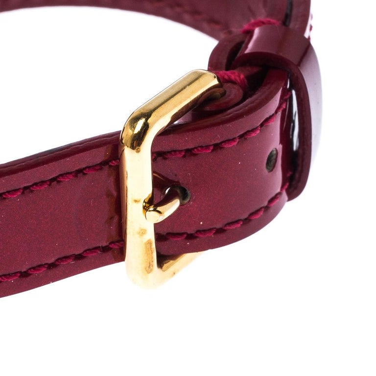 Louis Vuitton Red Vernis Monogram Leather Favorite Bow Bracelet For Sale at 1stdibs