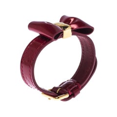 Louis Vuitton Red Vernis Monogram Leather Favorite Bow Bracelet