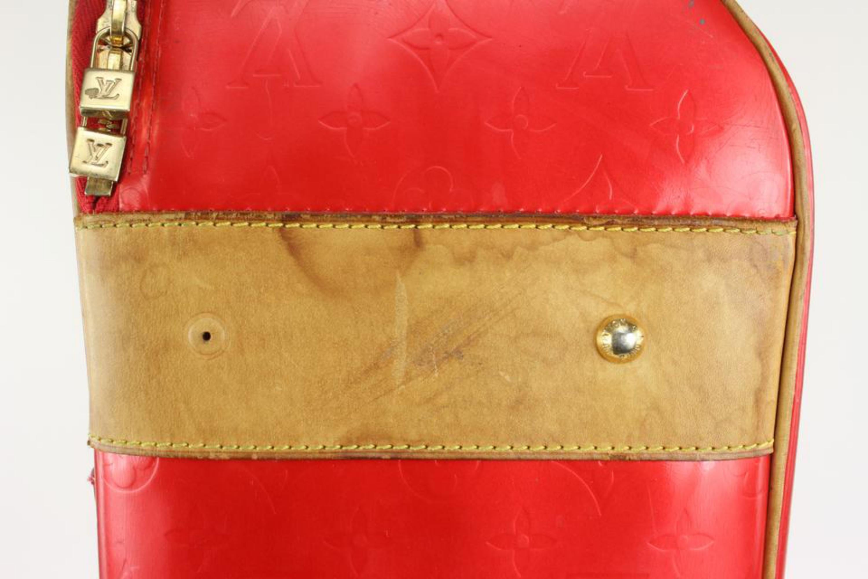 Louis Vuitton Red Monogram Vernis Pegase 45 Suitcase Bag Louis Vuitton