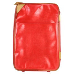 Louis Vuitton Red Vernis Monogram Pegase 55 Rolling Luggage Trolley Suitcase