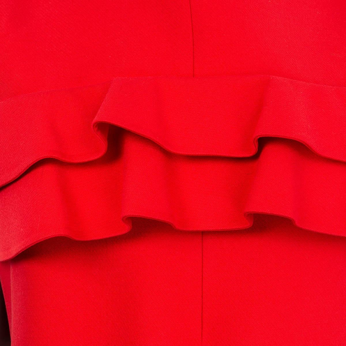 LOUIS VUITTON Rotes RUFFLED SLEEVELESS A-LINE MINI COCKTAIL Kleid aus Viskose 38 S im Angebot 2