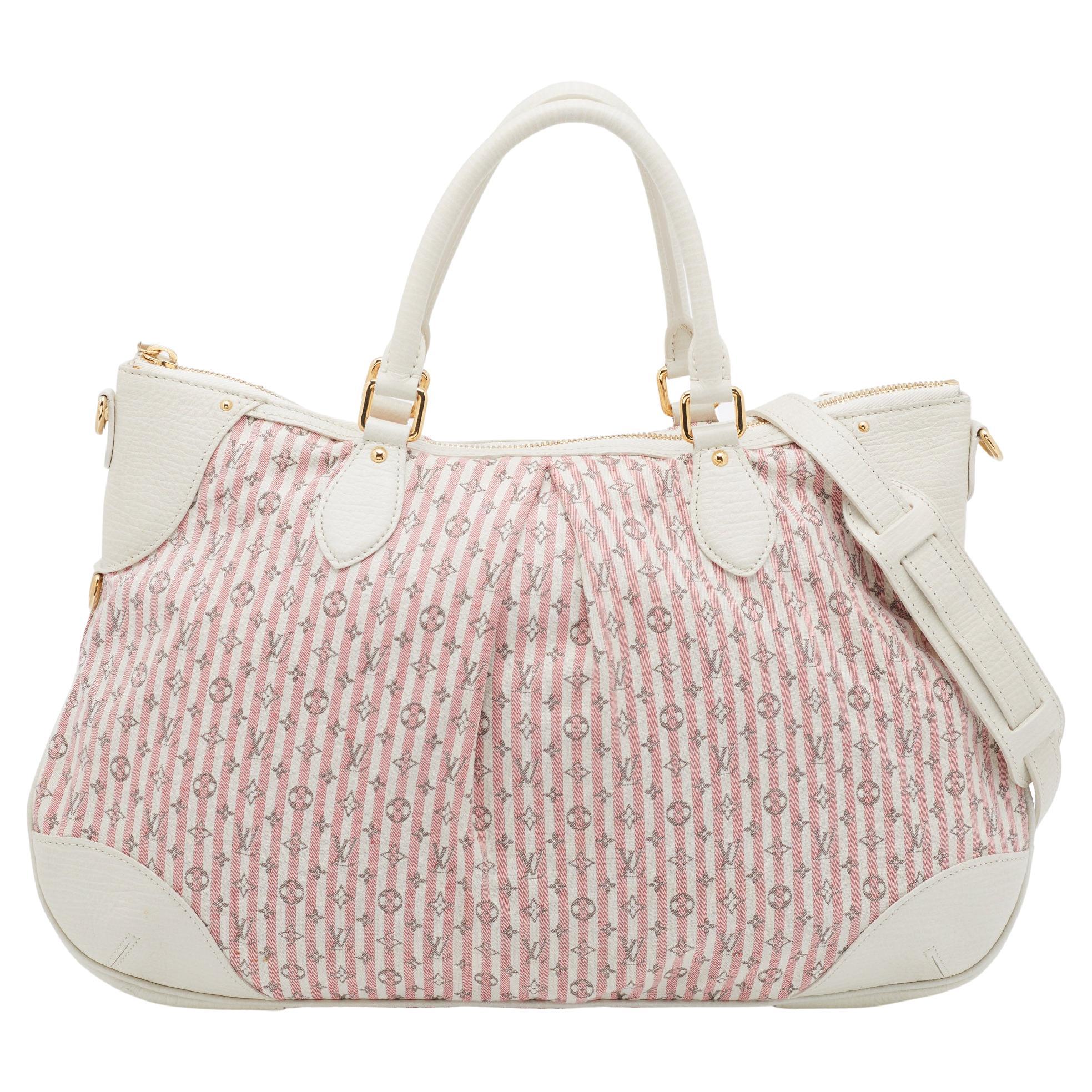 Louis Vuitton Croisette Marina Mini Lin Bag White and Pink Canvas For Sale  at 1stDibs