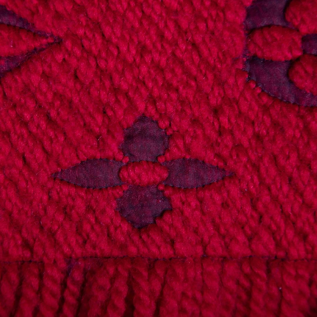 Bufanda Louis Vuitton Logomanía de Lana Roja Rojo en venta