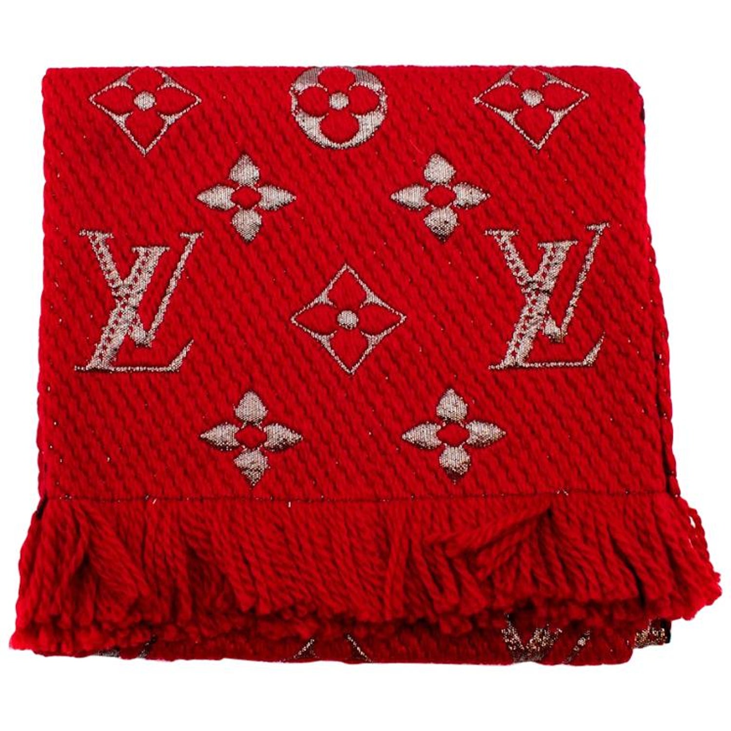 Louis Vuitton, Accessories, Louis Vuitton Logomania Scarf Red