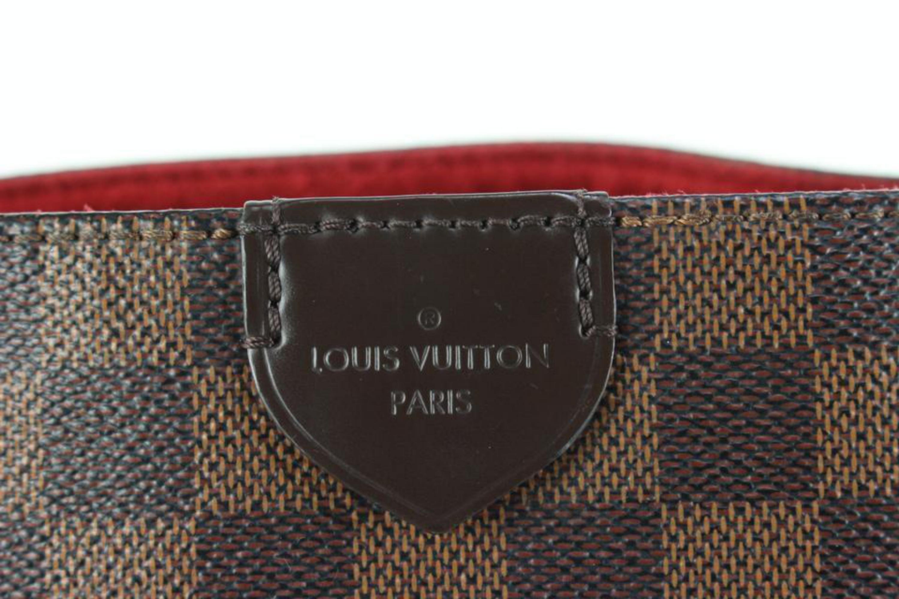 Louis Vuitton Red x Damier Ebene Caissa Hobo Bag 3L414 For Sale 2