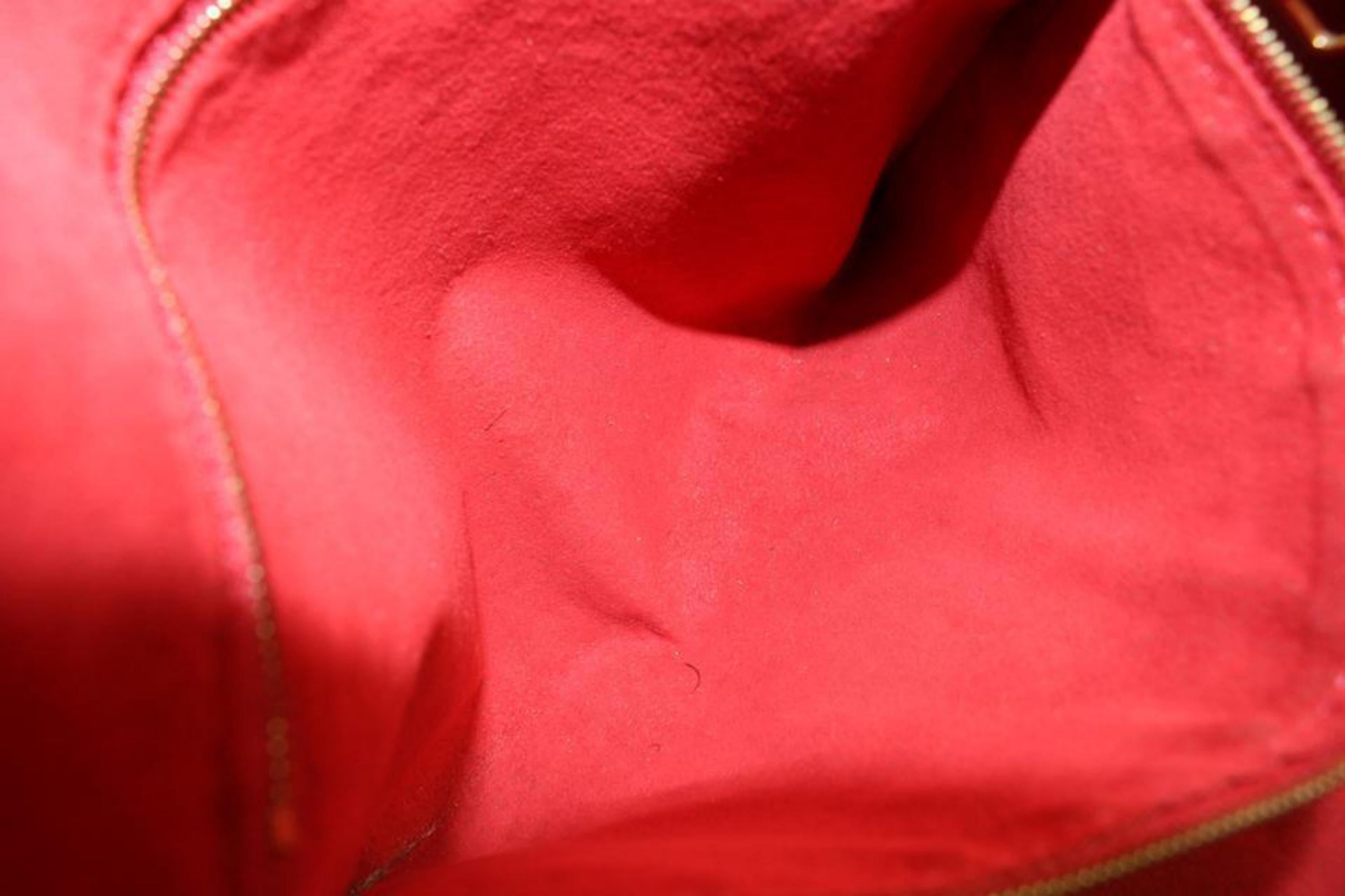 Louis Vuitton Red x Damier Ebene Caissa Hobo Bag 3L414 For Sale 3