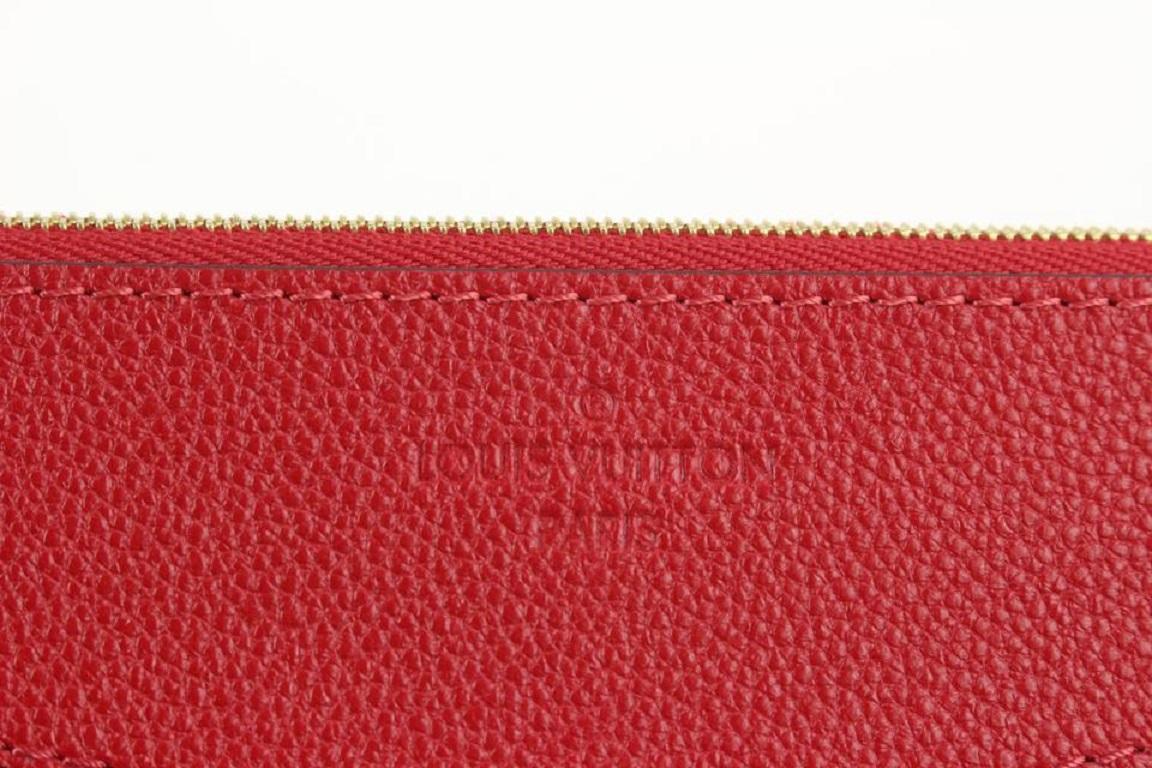 Louis Vuitton Red x Damier Ebene Daliy Pouch Toiletry Cosmetic Clutch 915lv59 6