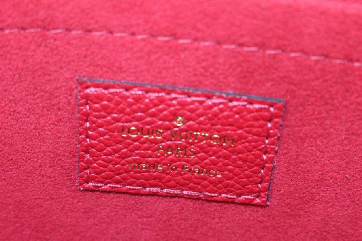 Women's Louis Vuitton Red x Damier Ebene Daliy Pouch Toiletry Cosmetic Clutch 915lv59