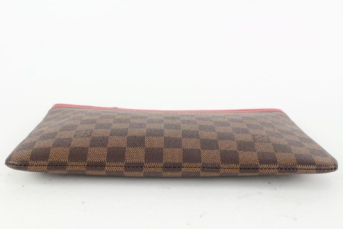 Louis Vuitton Red x Damier Ebene Daliy Pouch Toiletry Cosmetic Clutch 915lv59 3