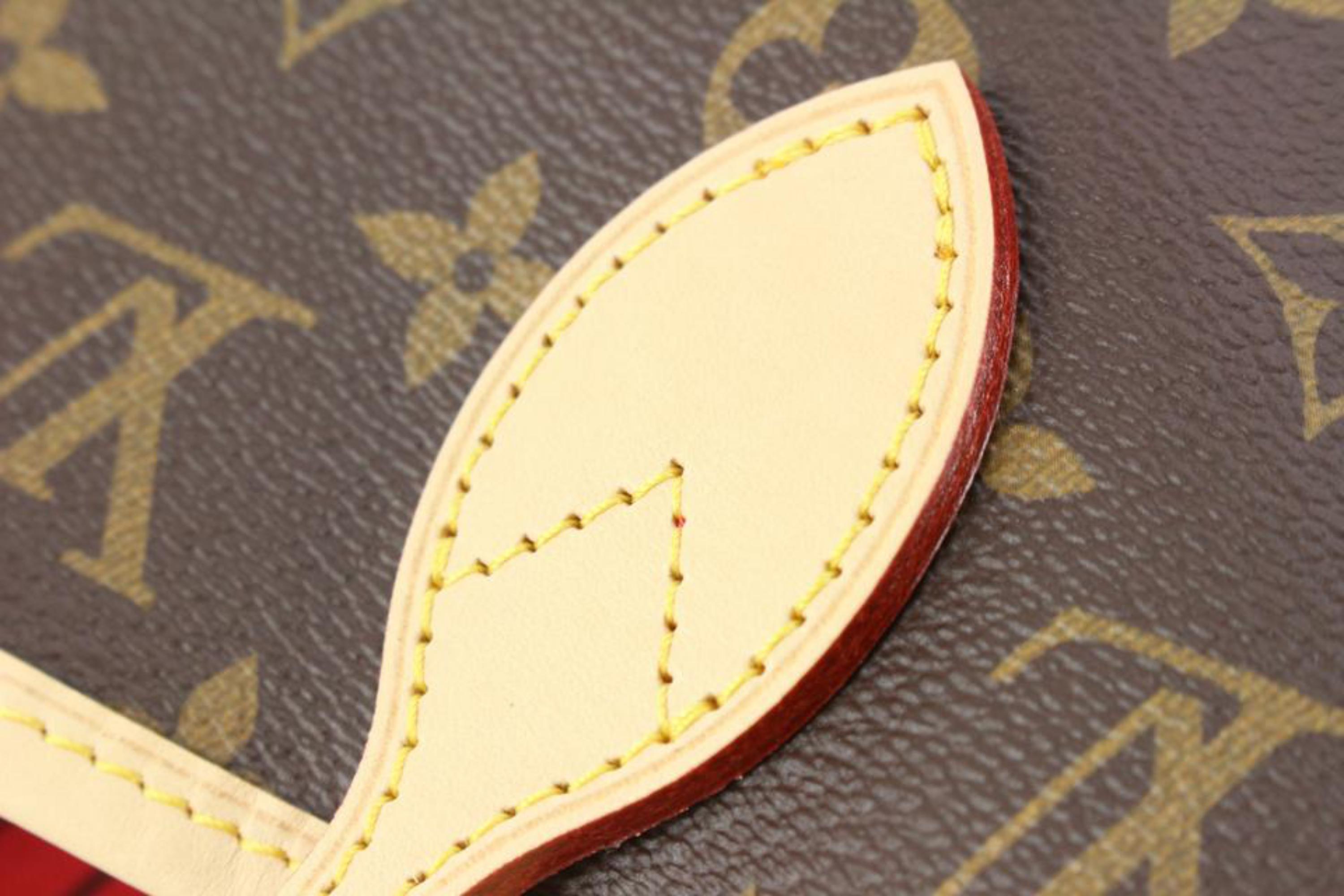 Louis Vuitton - Sac fourre-tout Neverfull MM rouge x monogramme NM avec pochette 9lz810s en vente 1