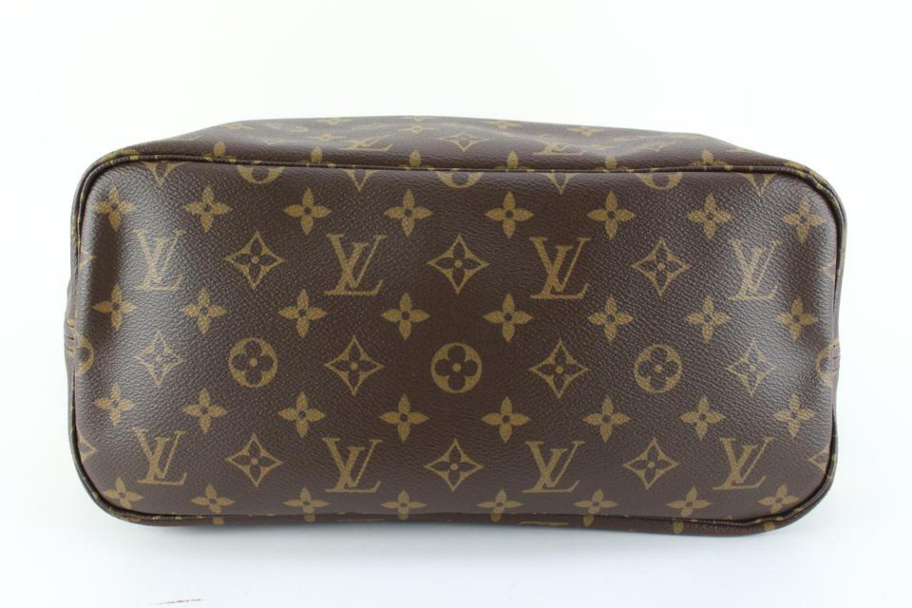 Louis Vuitton - Sac fourre-tout Neverfull MM rouge x monogramme NM avec pochette 9lz810s en vente 2