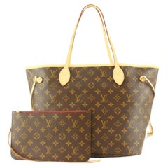 Louis Vuitton Red x Monogram NM Neverfull MM Tote Bag with Pouch 9lz810s