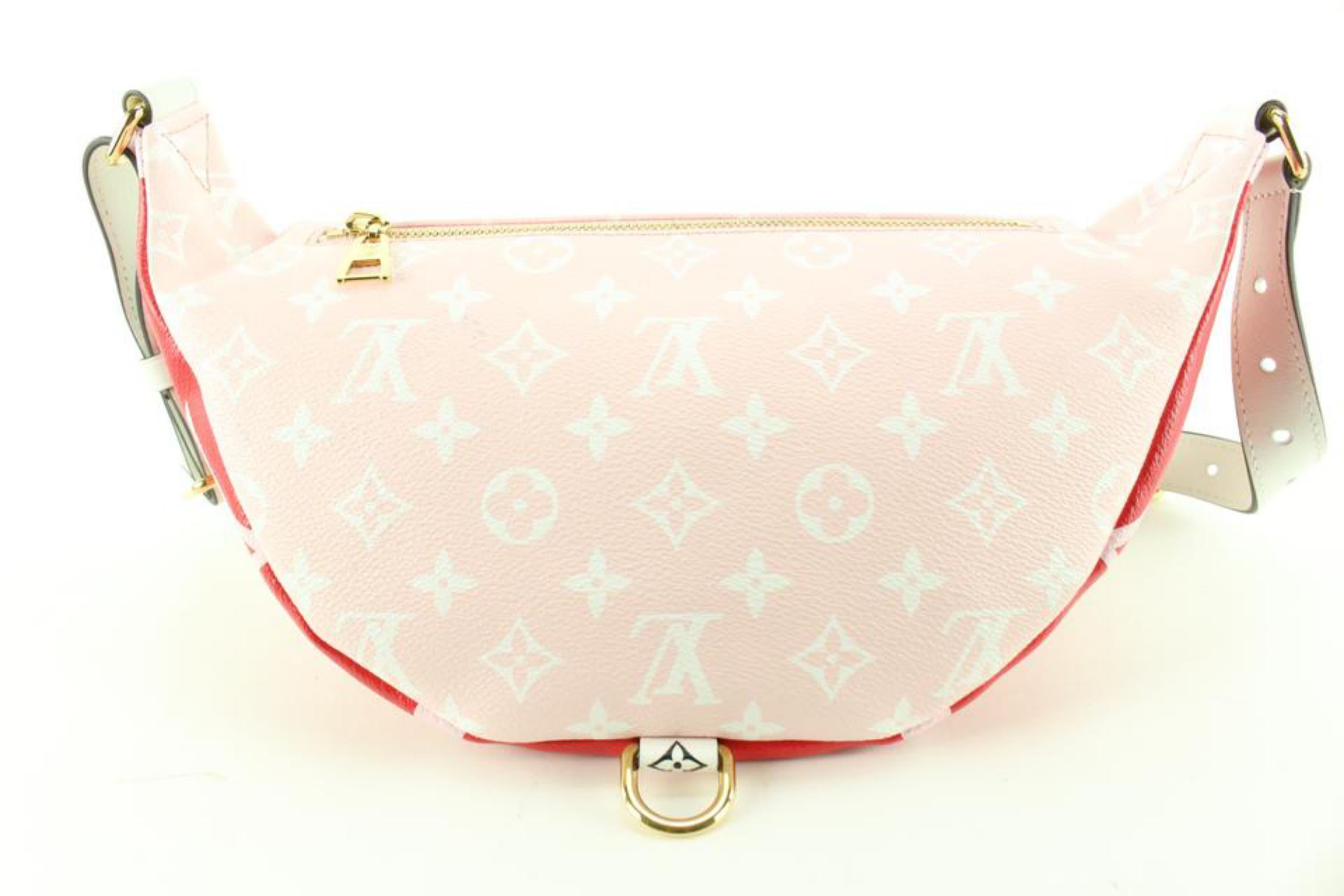 Women's Louis Vuitton Red x Pink Monogram Giant Bumbag 37lu76s