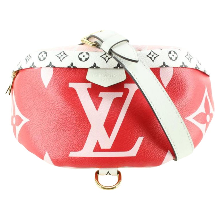 LOUIS VUITTON AUTHENTIC NEW BUMBAG Monogram Giant Red Flower Pink Bag  Limited Ed