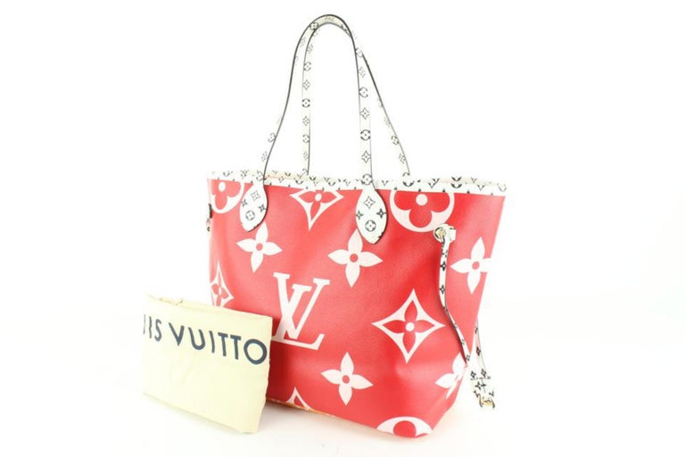 Louis Vuitton Red x Pink x Orange Monogram Giant Neverfull MM Tote Bag 33lz427s For Sale 8