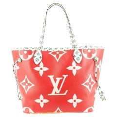 Louis Vuitton Red x Pink x Orange Monogram Giant Neverfull MM Tote Bag 33lz427s