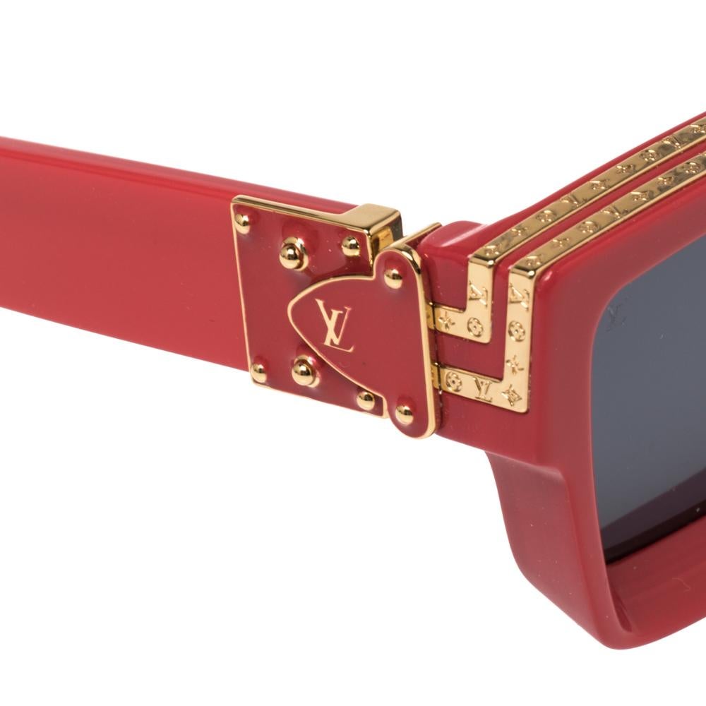Brown Louis Vuitton Red Z1165W 1.1 Millionaires Square Sunglasses