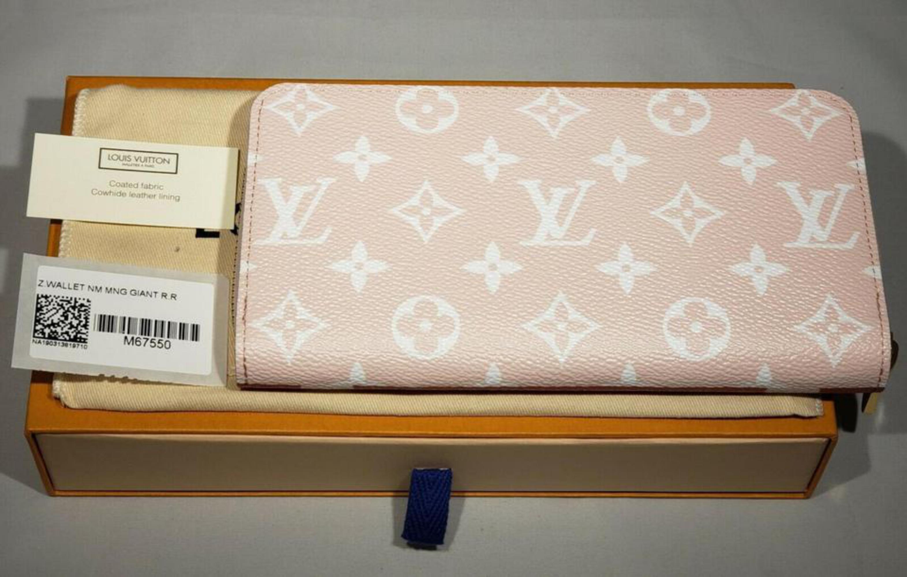 Louis Vuitton Red Zippy Limited Edition Runway Pink Giant Monogram 870624 Wallet For Sale 3