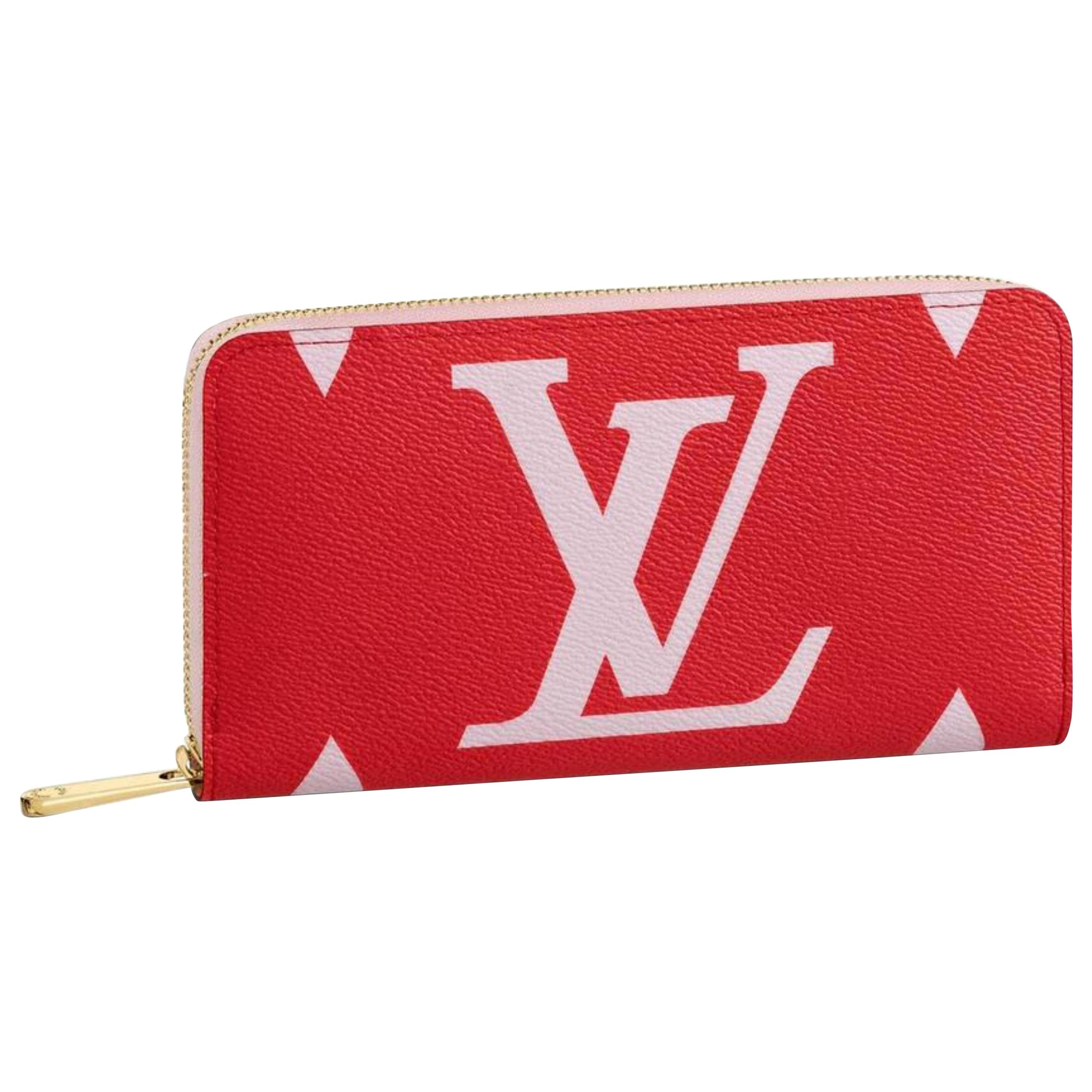 Louis Vuitton Red Zippy Limited Edition Runway Pink Giant Monogram 870624 Wallet For Sale
