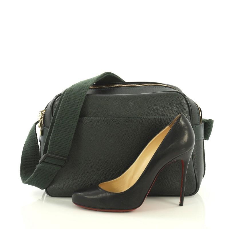 Black Louis Vuitton Reporter Bag Taiga Leather PM