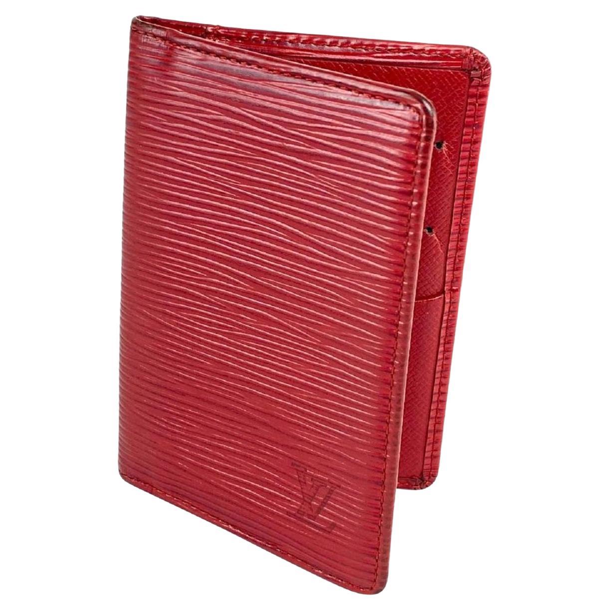 Louis Vuitton Res Red Epi Card Case Holder 23lv618 Wallet