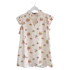 Louis Vuitton Resort 2017 Floral Ruffle Neck Blouse