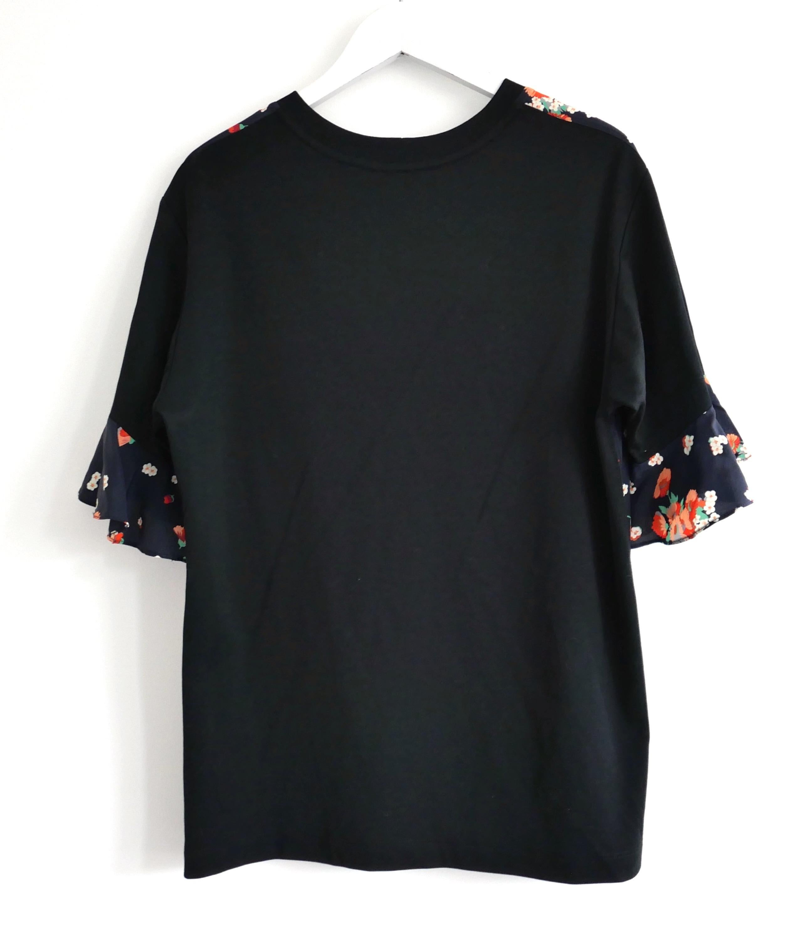 Women's Louis Vuitton Resort 2017 Floral Silk & Cotton T-Shirt Top For Sale