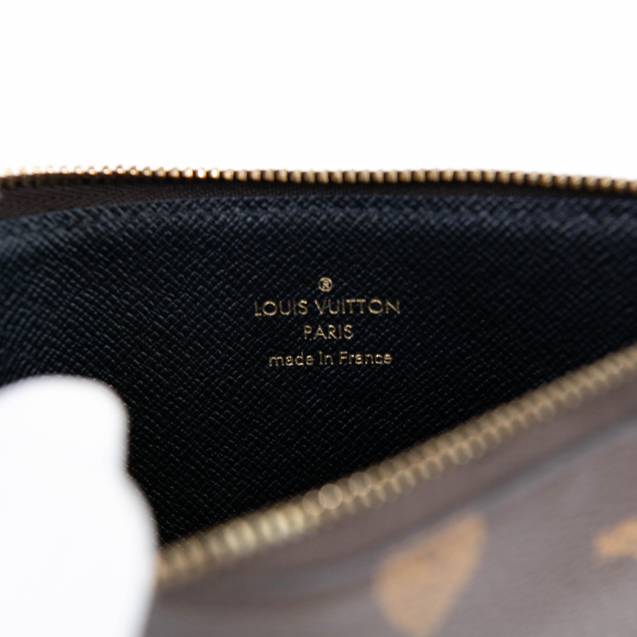 Louis Vuitton Reverse Brown Monogram Canvas Giant Rectangle Pouch In Good Condition In Corona Del Mar, CA