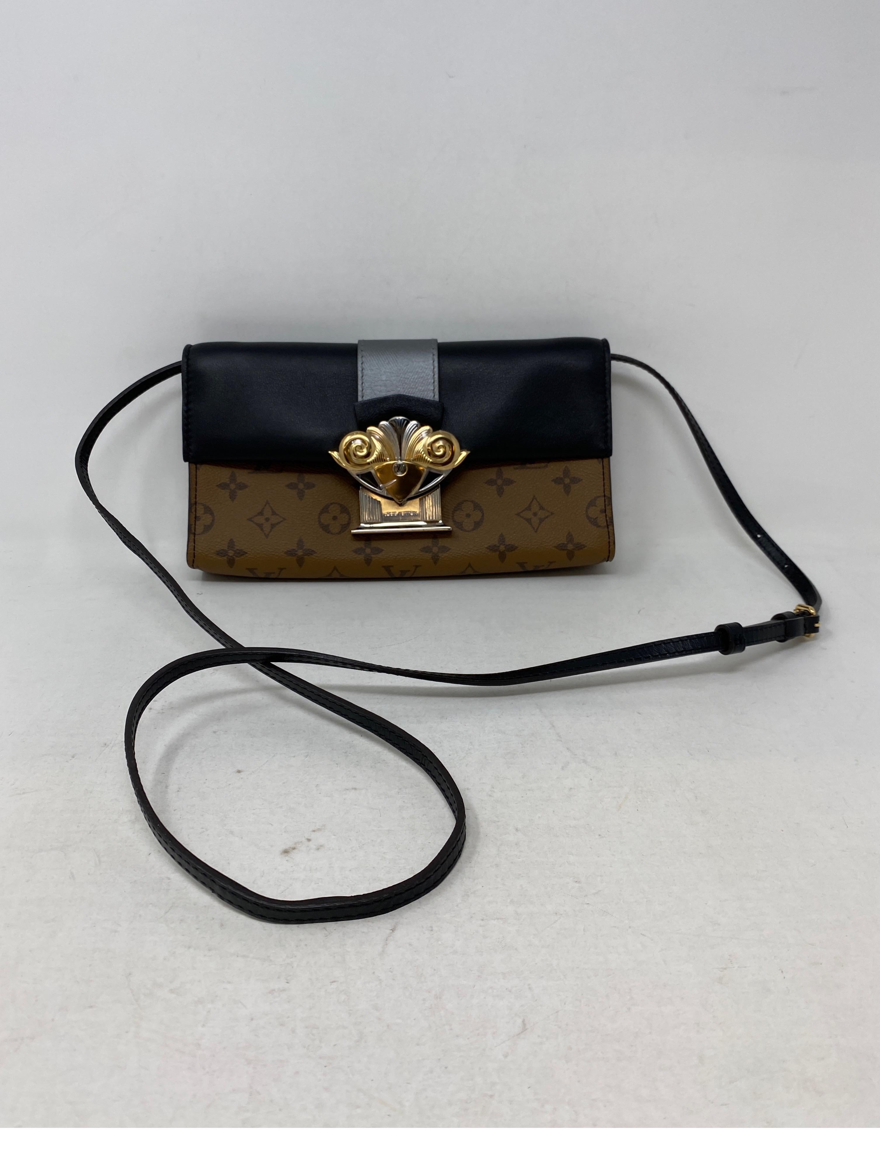 Black Louis Vuitton Reverse Clutch Evening Bag