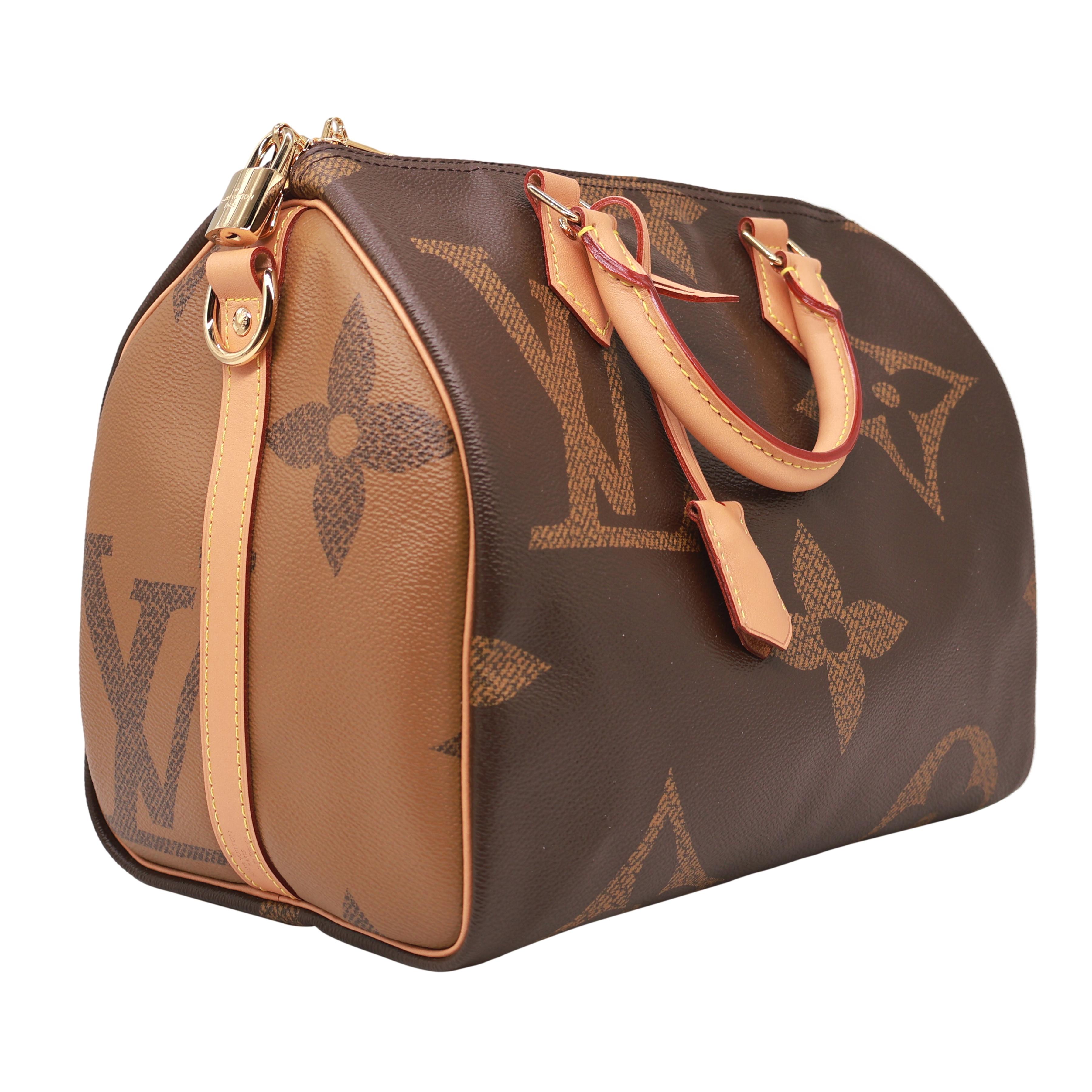 Brown Louis Vuitton Reverse Giant Monogram Speedy Bandoulière 30 Shoulder Bag, 2019 For Sale
