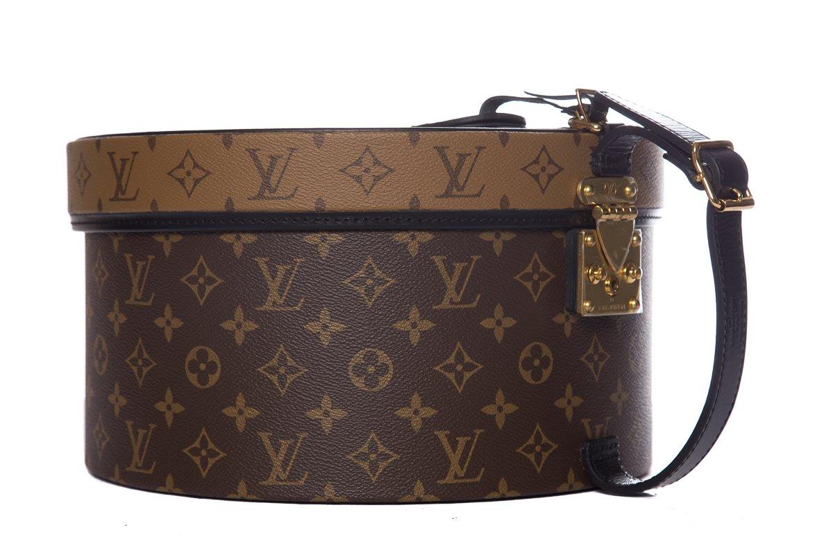 Brown LOUIS VUITTON Reverse Monogram Boite Chapeau 30 Hat Box For Sale