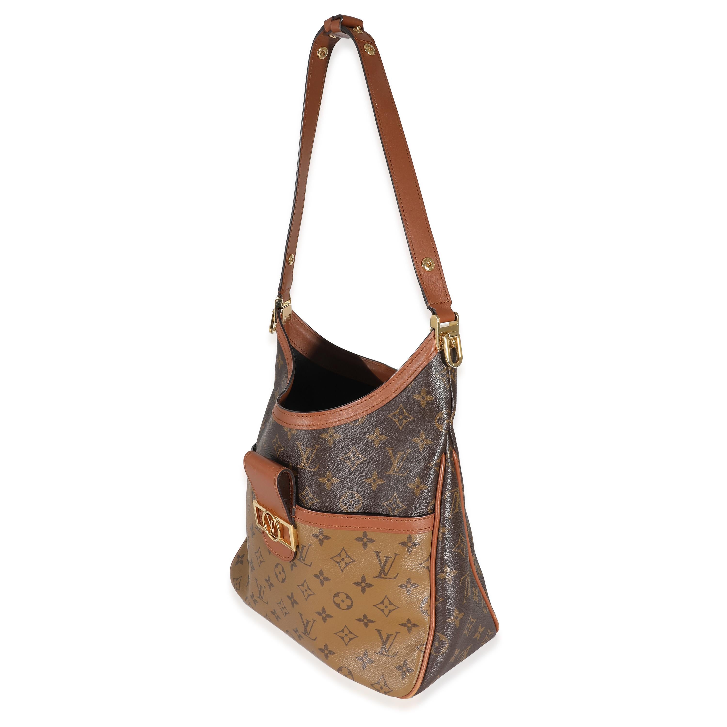 Brown Louis Vuitton Reverse Monogram Canvas Dauphine Hobo