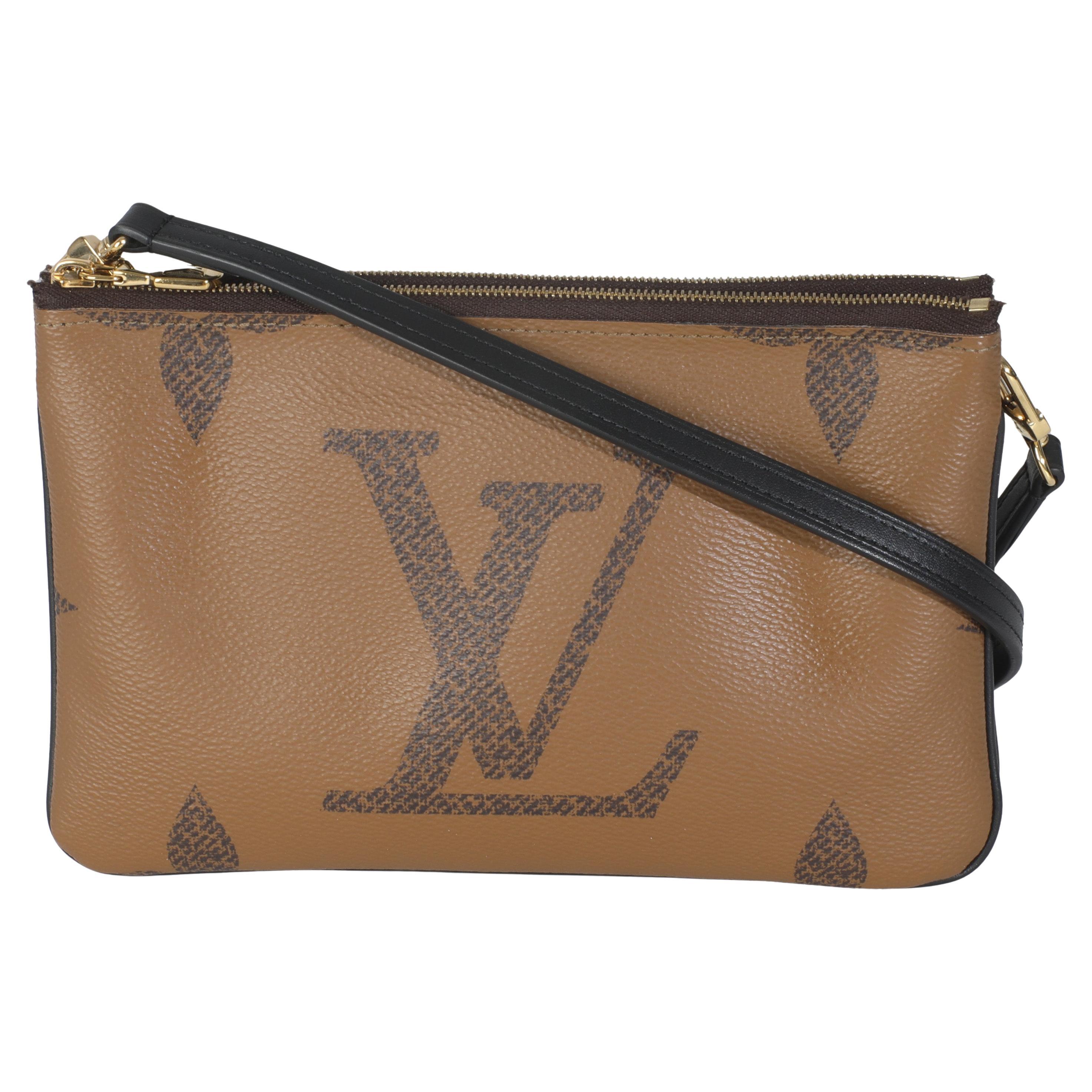 Louis Vuitton Reverse Monogram Canvas Double Zip Pochette For Sale