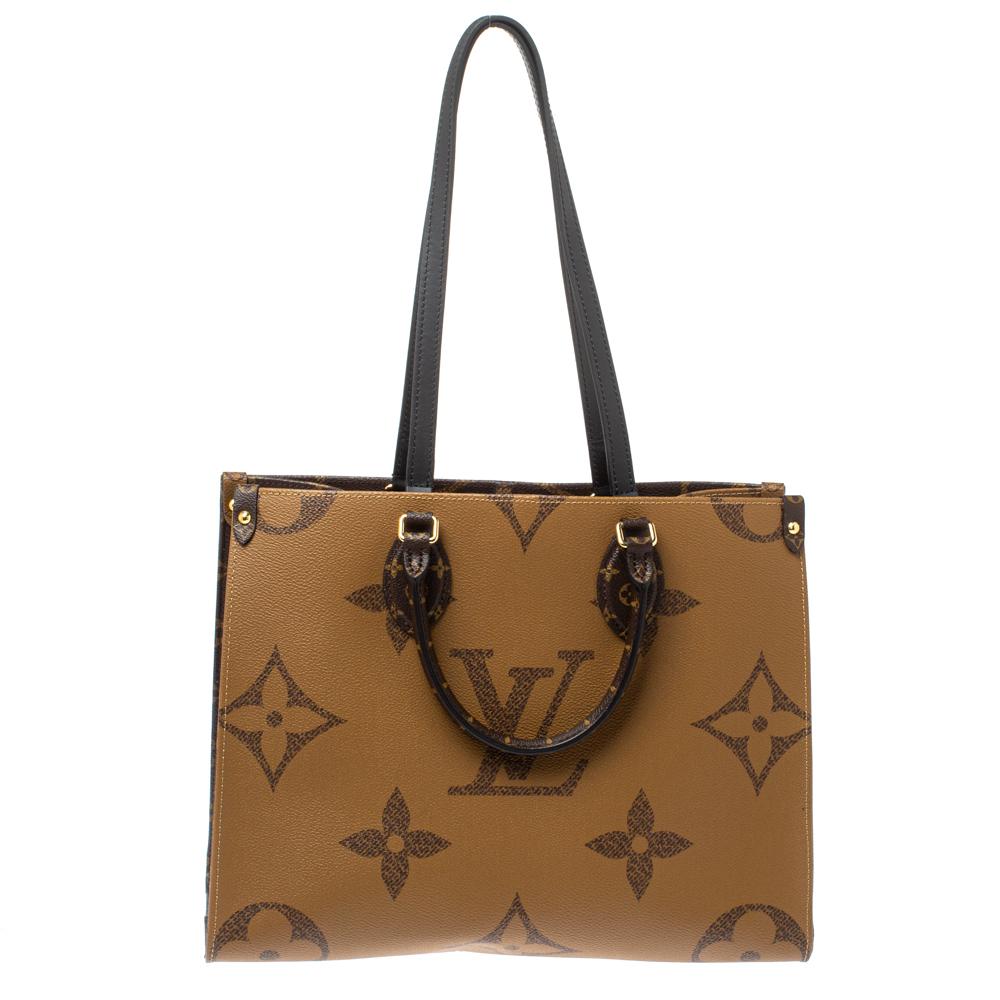 Louis Vuitton ist bekannt dafür:: mit phänomenalen Stücken ein markantes Zeichen in der Welt der Mode zu setzen. Diese Onthego-Tasche erfüllt sicherlich die Erwartungen. Diese Kreation wurde aus Monogram Giant Canvas gefertigt und mit Monogram