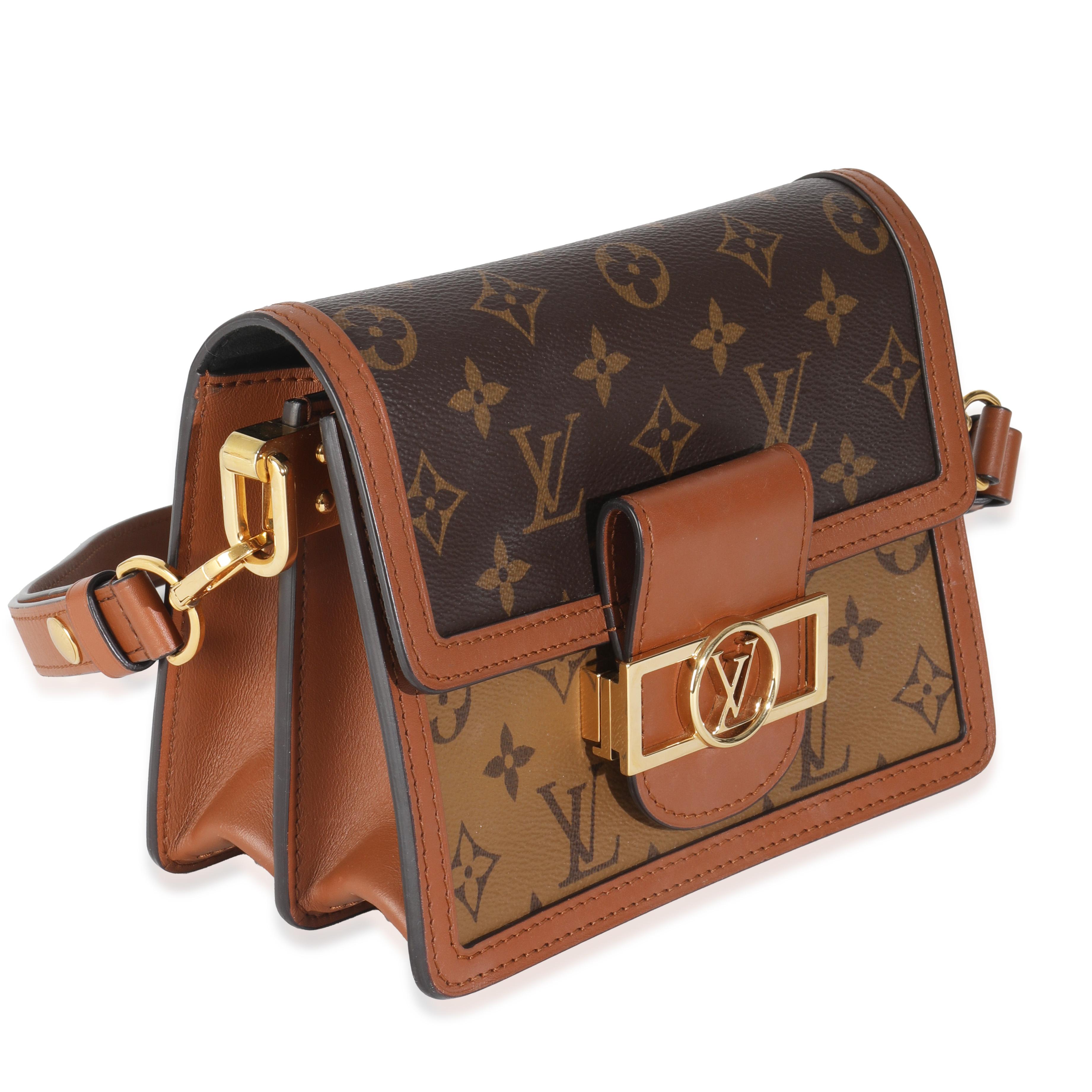 Brown Louis Vuitton Reverse Monogram Canvas Mini Dauphine For Sale