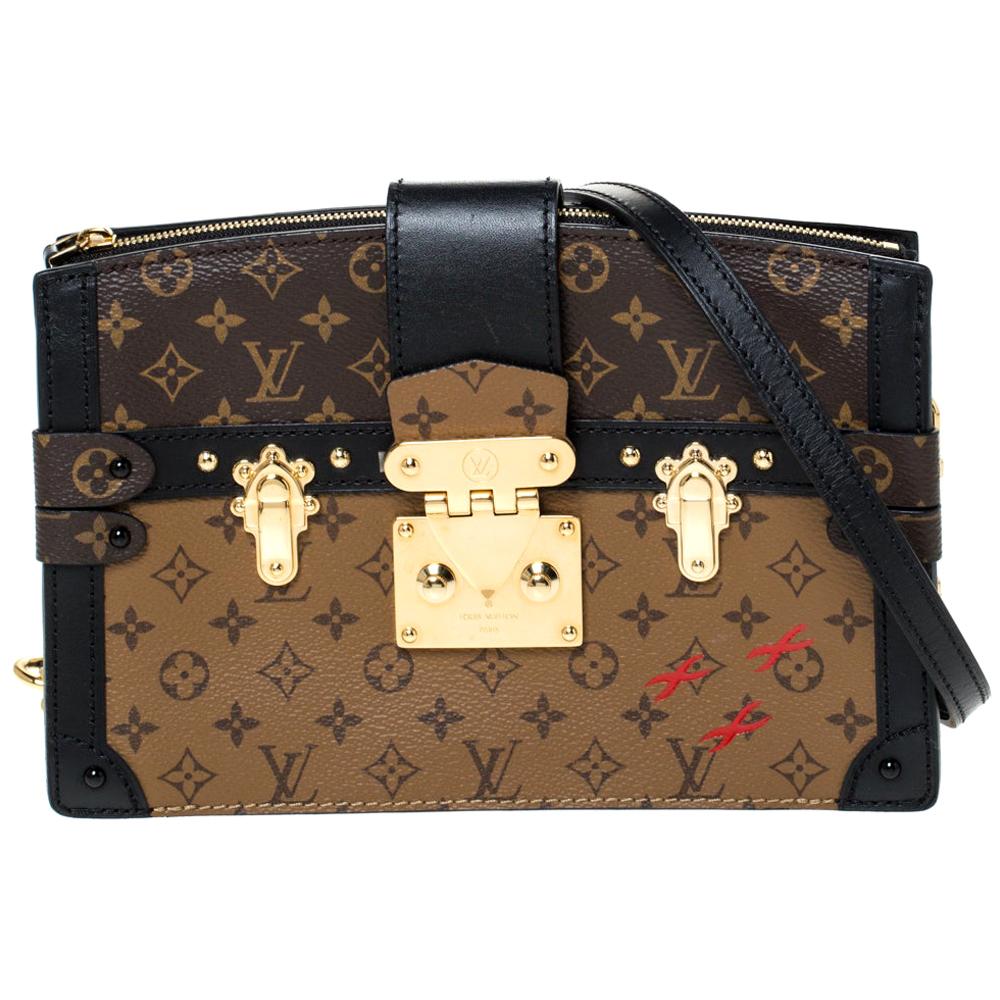 2018 Louis Vuitton Brown Monogram Reverse Canvas and Black Leather City  Malle at 1stDibs