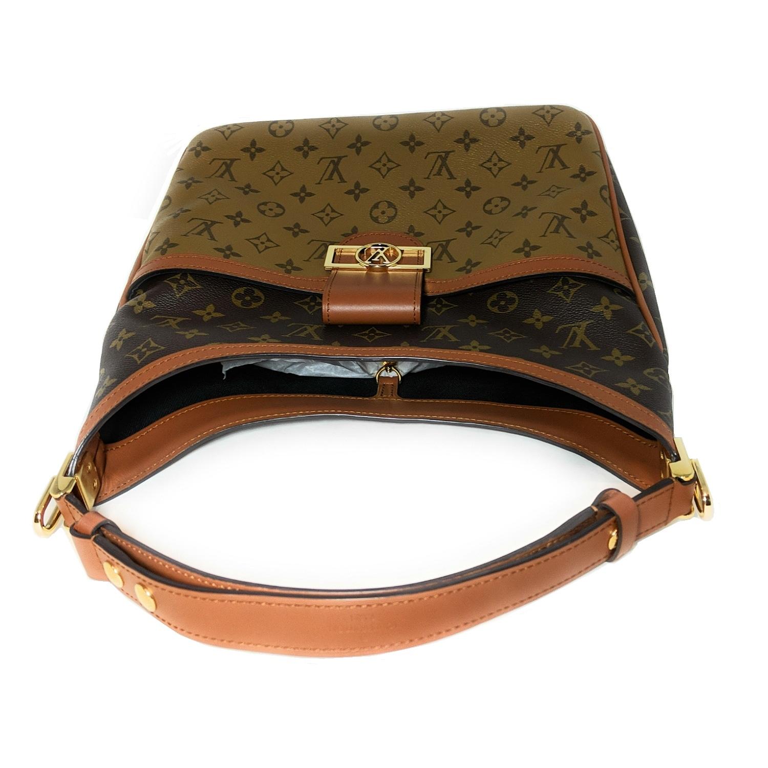 Brown Louis Vuitton Reverse Monogram Dauphine Hobo