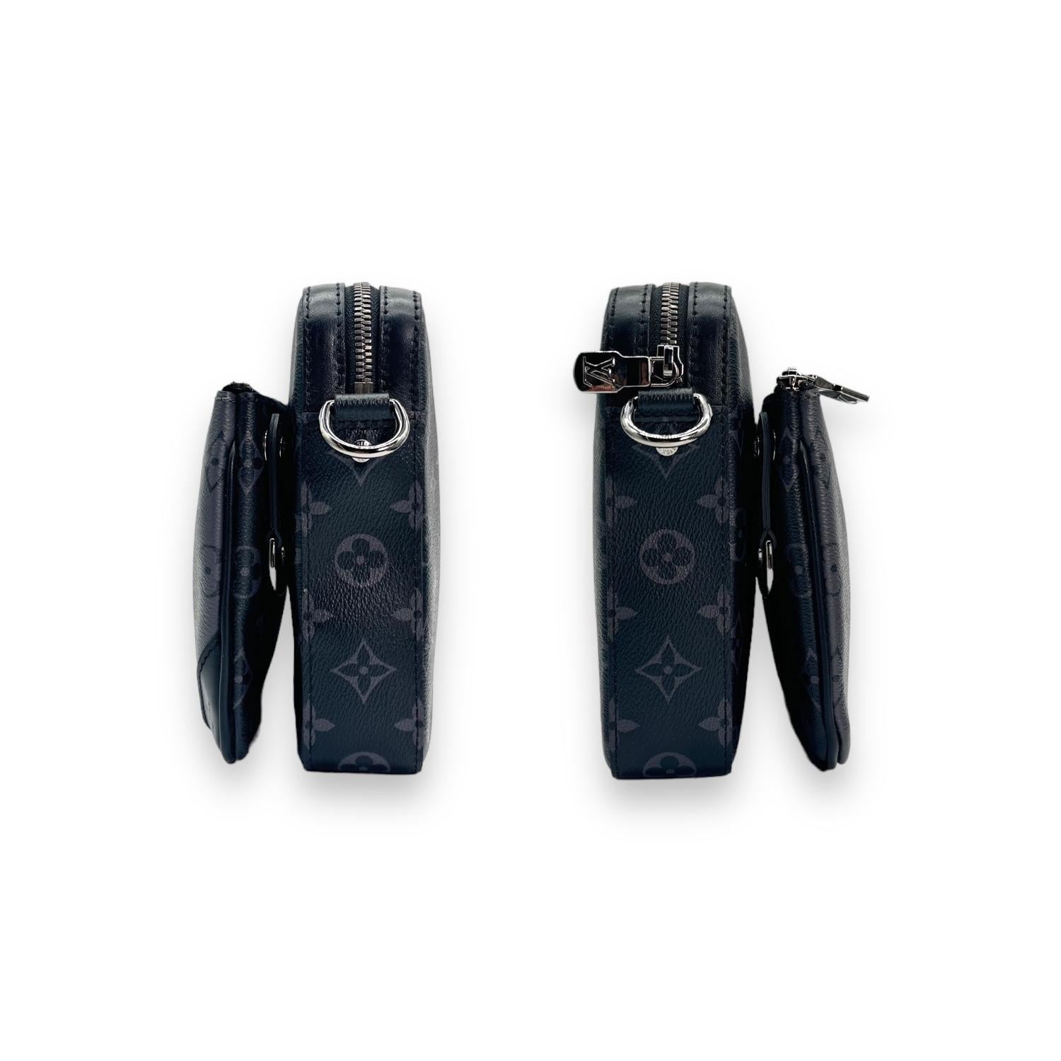 Women's or Men's Louis Vuitton Reverse Monogram Eclipse Trio Messenger Bag For Sale